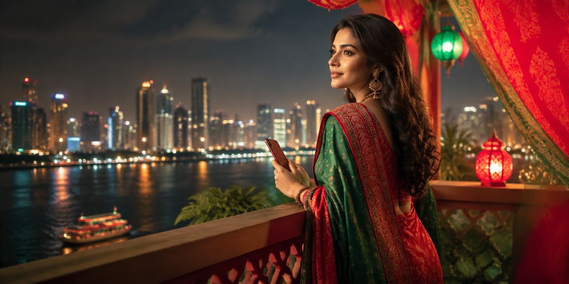রংপুরে লাল-সবুজ পোশাকে একজন বাংলাদেশি মোবাইলে পেমেন্ট করছেন